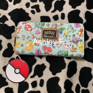 Teal Pokémon 151 loungefly wallet OG heart logo